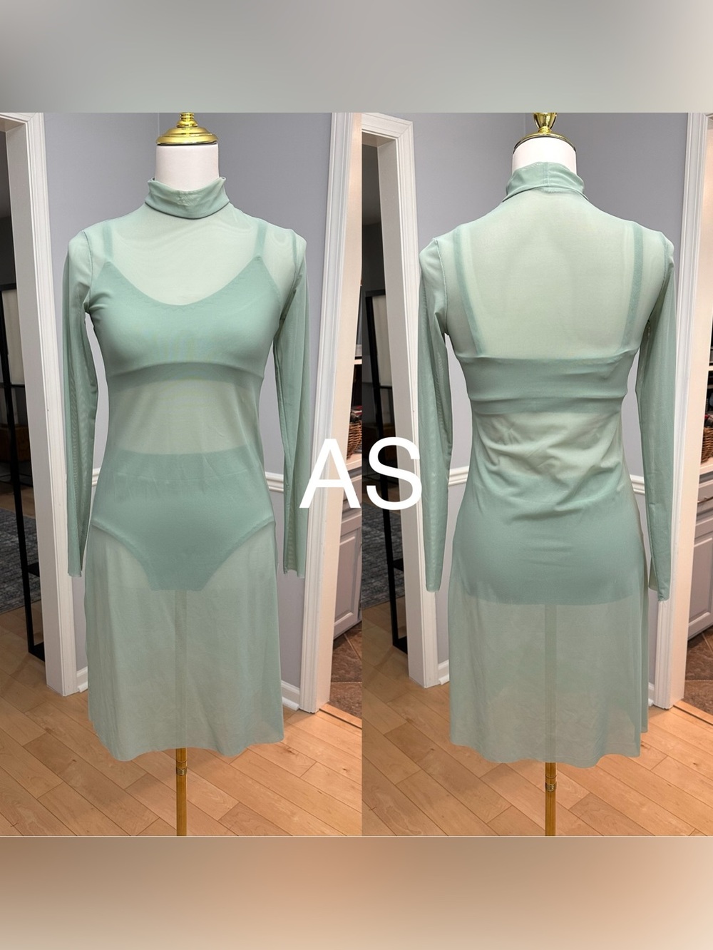 Mint green sheer costume AS